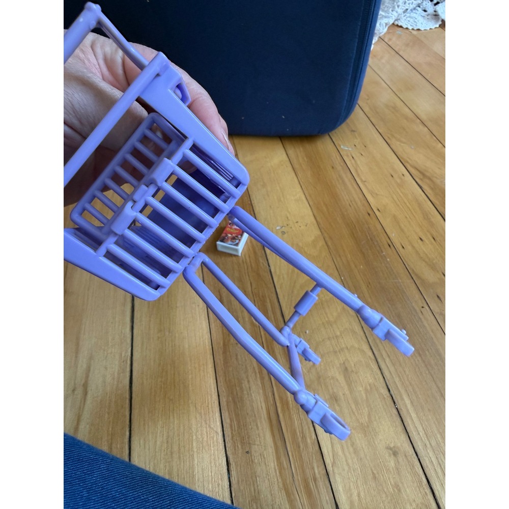VTG 1990's Purple Barbie Shopping Grocery Store Cart w/ waffles Aunt retired Ad - Picture 5 of 10